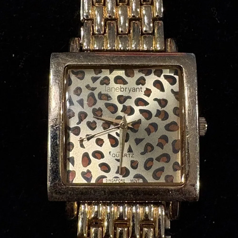 Lane Bryant Gold Leopard Print Women's Watch